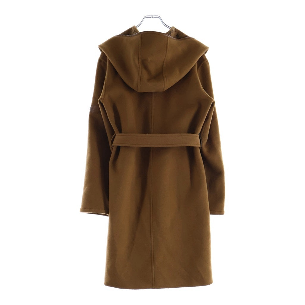 LOUIS VUITTON(ルイヴィトン) 裏地モノグラム総柄 ベルトロゴデザイン ウール コート ブラウン レディース RW221W OWE FMCO23
