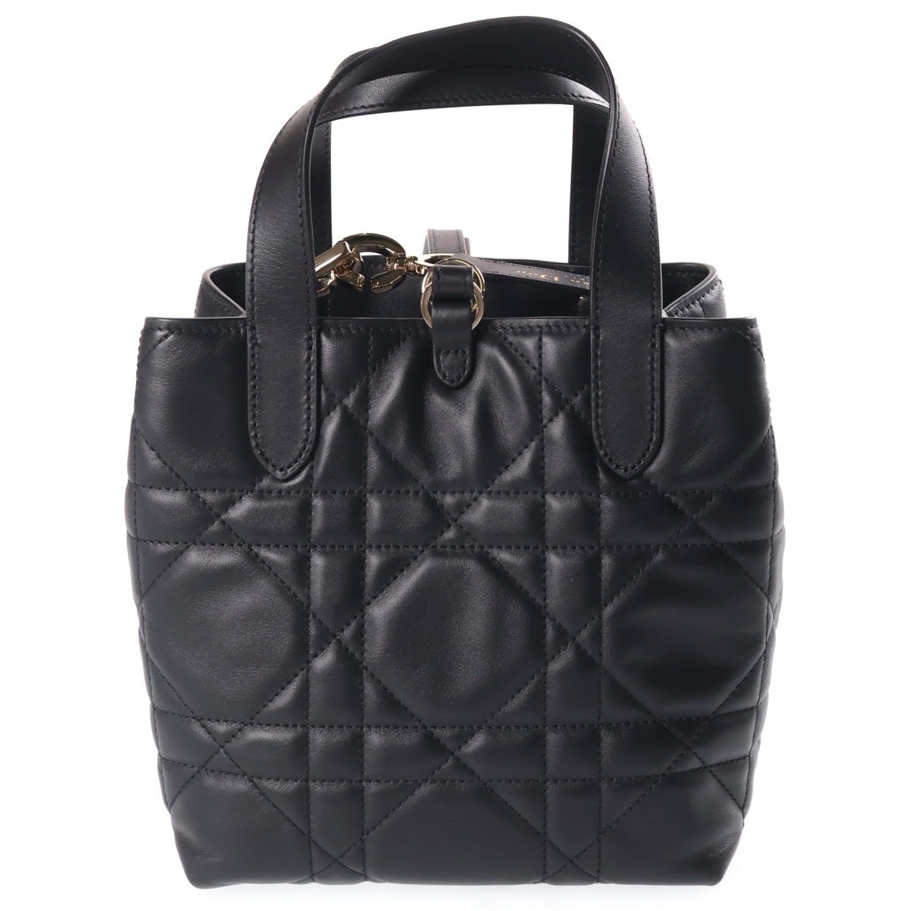 Christian Dior(クリスチャンディオール) マクロカナージュ トゥジュール レザー 2WAY ハンドバッグ ブラック レディース