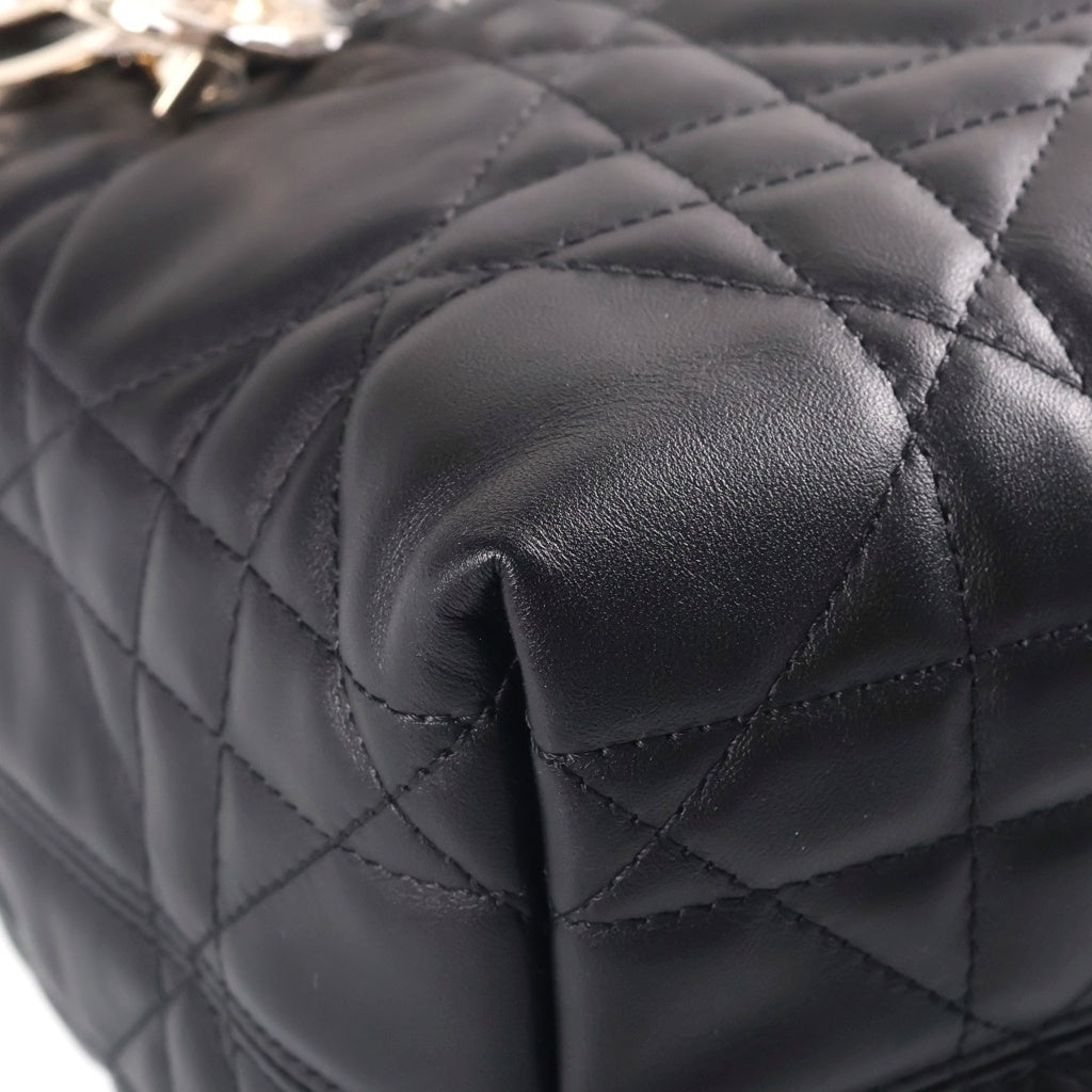 Christian Dior(クリスチャンディオール) マクロカナージュ トゥジュール レザー 2WAY ハンドバッグ ブラック レディース