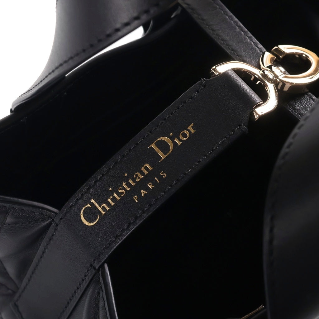 Christian Dior(クリスチャンディオール) マクロカナージュ トゥジュール レザー 2WAY ハンドバッグ ブラック レディース