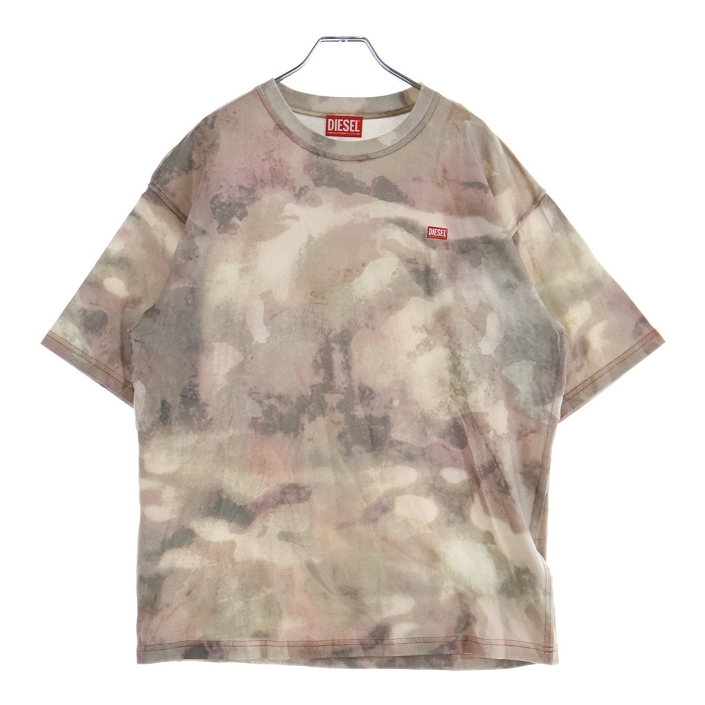 DIESEL(ディーゼル) T-BOXT-V7 デジタルカモフラージュ総柄 クルーネック 半袖Tシャツ カットソー ピンク/グレー A20213