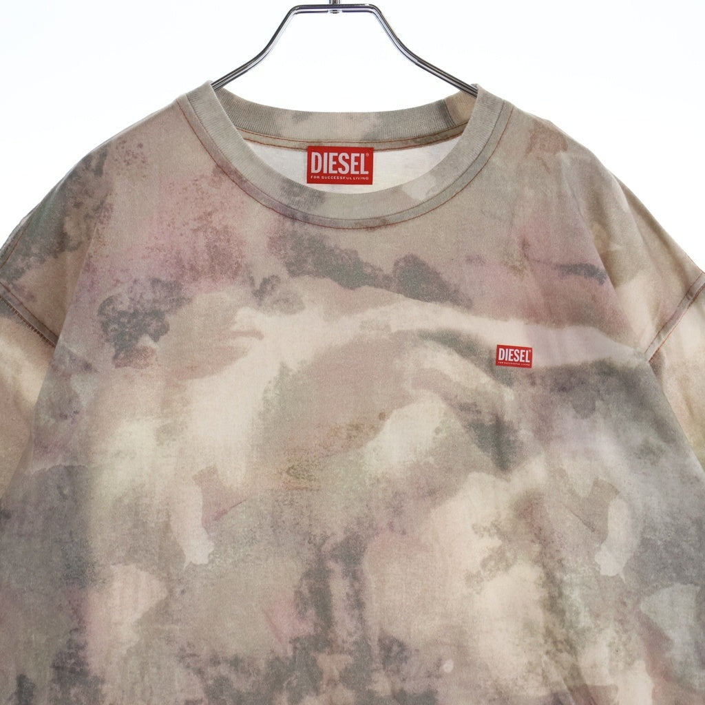 DIESEL(ディーゼル) T-BOXT-V7 デジタルカモフラージュ総柄 クルーネック 半袖Tシャツ カットソー ピンク/グレー A20213