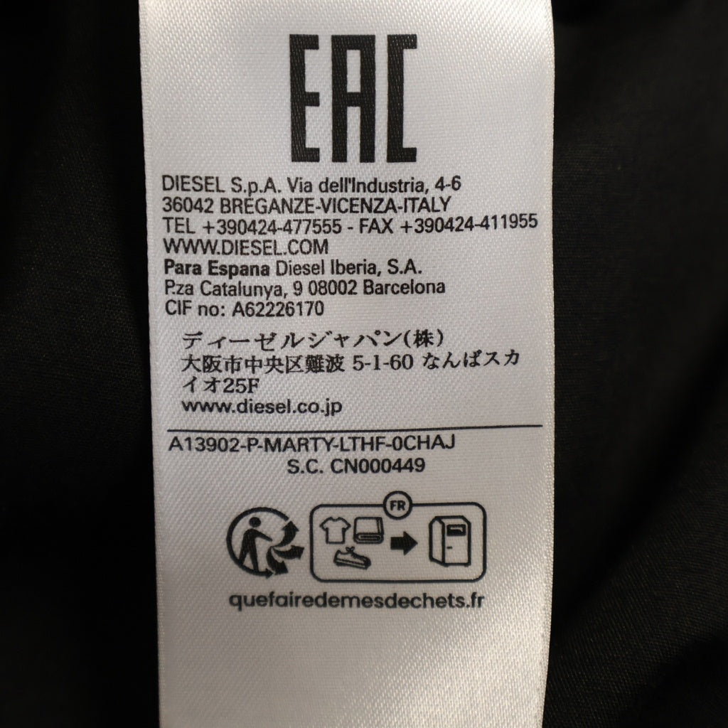 DIESEL(ディーゼル) P-MARTY-LTHF 3Dシルエットデザイン フェイクレザー ワイド パンツ ブラック A13902