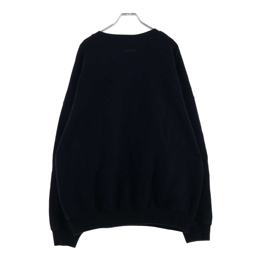 FEAR OF GOD(フィアオブゴッド) フロントGパッチデザイン クルーネック ロングスリーブ スウェット トレーナー ブラック FG50-054-014