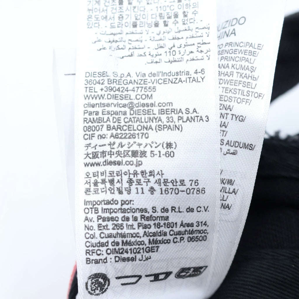 DIESEL(ディーゼル) オーバルDデザイン ダメージ加工 6パネル ベースボールキャップ 帽子 ブラック A17407
