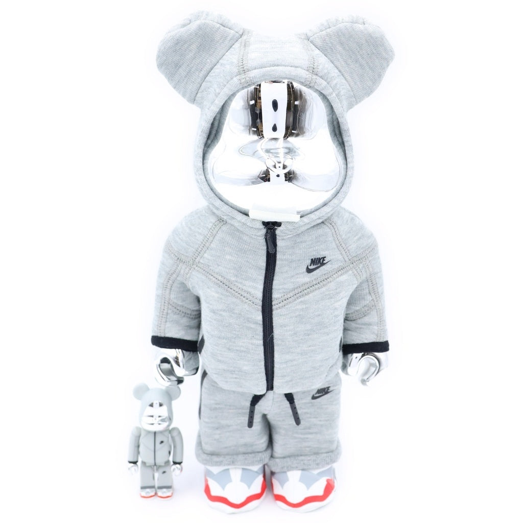 MEDICOM TOY(メディコムトイ) BE@RBRICK NIKE TECH FLEECE N98 100%&400% ベアブリック ナイキ テック フリース フィギュア人形 2体セット グレー