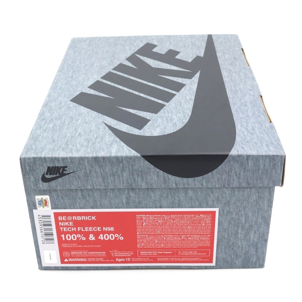 MEDICOM TOY(メディコムトイ) BE@RBRICK NIKE TECH FLEECE N98 100%&400% ベアブリック ナイキ テック フリース フィギュア人形 2体セット グレー