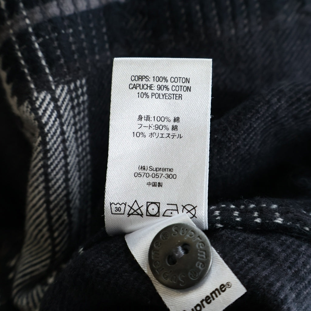 SUPREME(シュプリーム) 18AW Hooded Jacquard Flannel Shirt フーデッドジャガードフランネルチェックシャツ ブラック