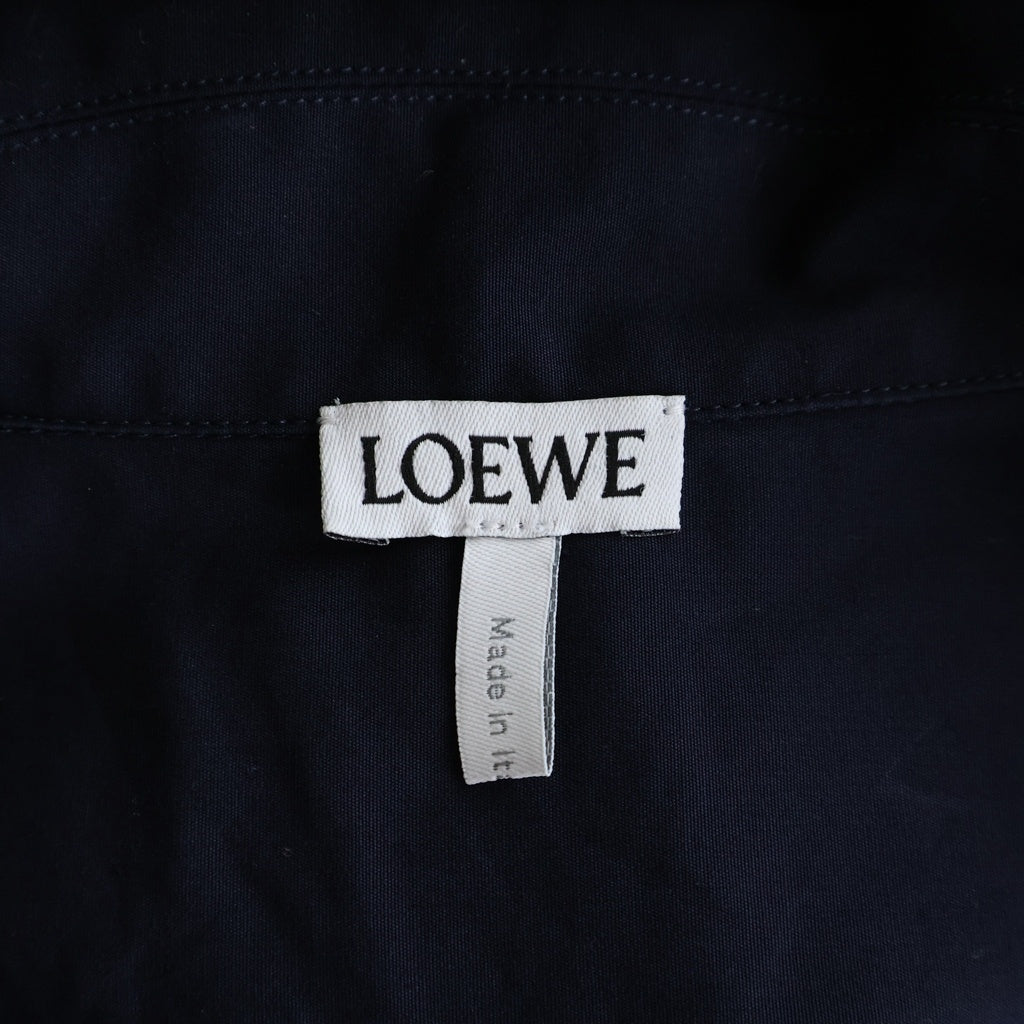 LOEWE(ロエベ) コットンポプリン オープンカラー 半袖シャツ ネイビー H526Y05WEJ