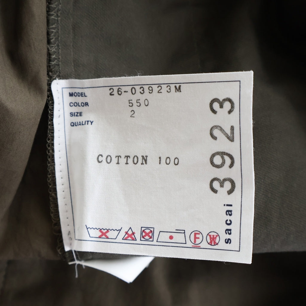 Sacai(サカイ) 26SS Cotton Typewriter Pants コットン タイプライター パンツ カーキ 26-03923M