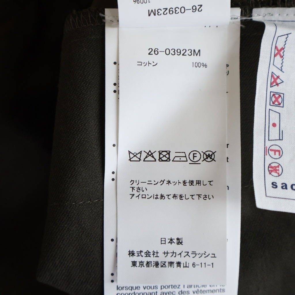Sacai(サカイ) 26SS Cotton Typewriter Pants コットン タイプライター パンツ カーキ 26-03923M