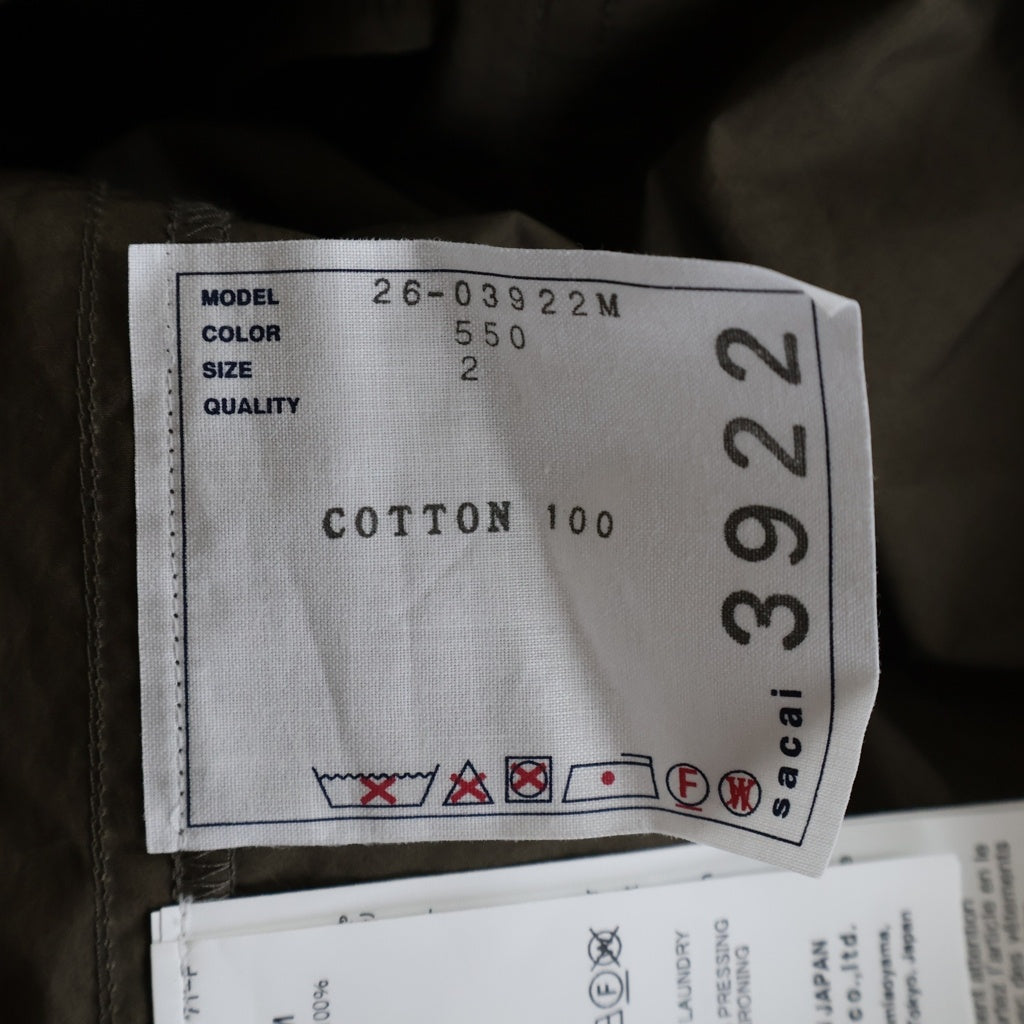 Sacai(サカイ) 26SS Cotton Typewriter Shirt 半袖シャツ カーキ 26-03922M
