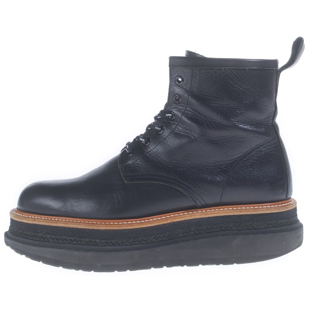 Sacai(サカイ) 22AW Multiple Sole 6 Hole Boots カウレザー レースアップ レザーブーツ ブラック 22-02925M