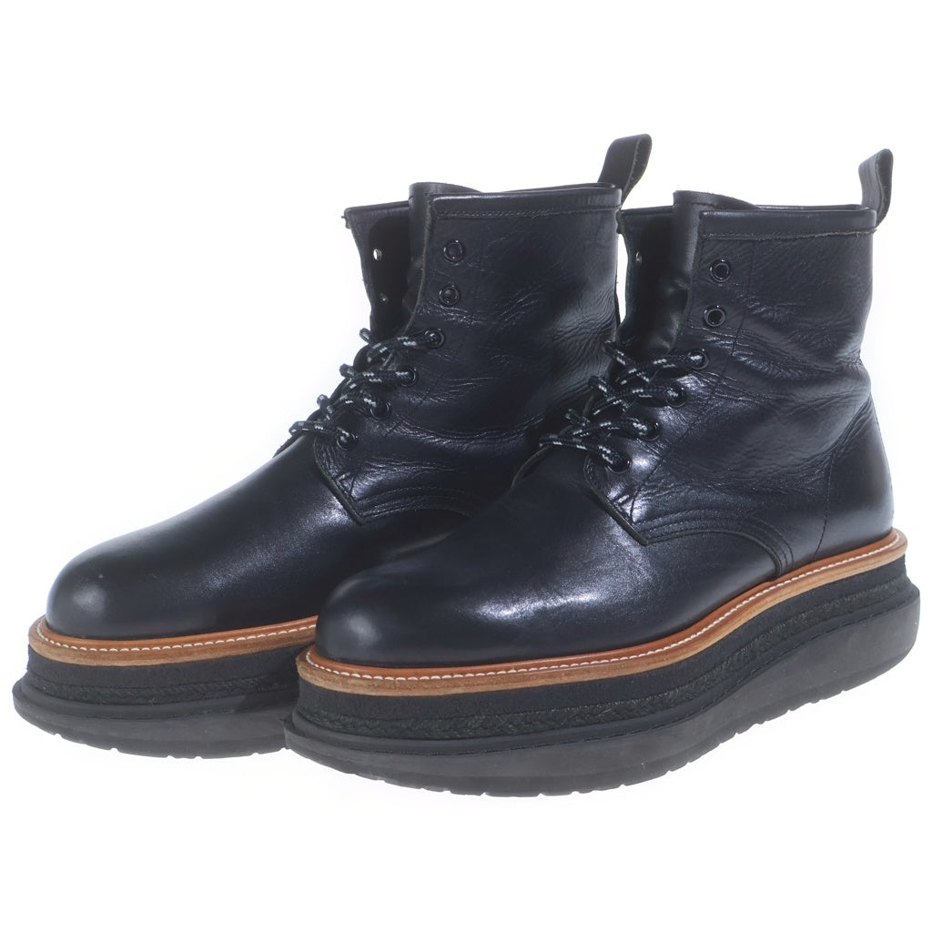 Sacai(サカイ) 22AW Multiple Sole 6 Hole Boots カウレザー レースアップ レザーブーツ ブラック 22-02925M