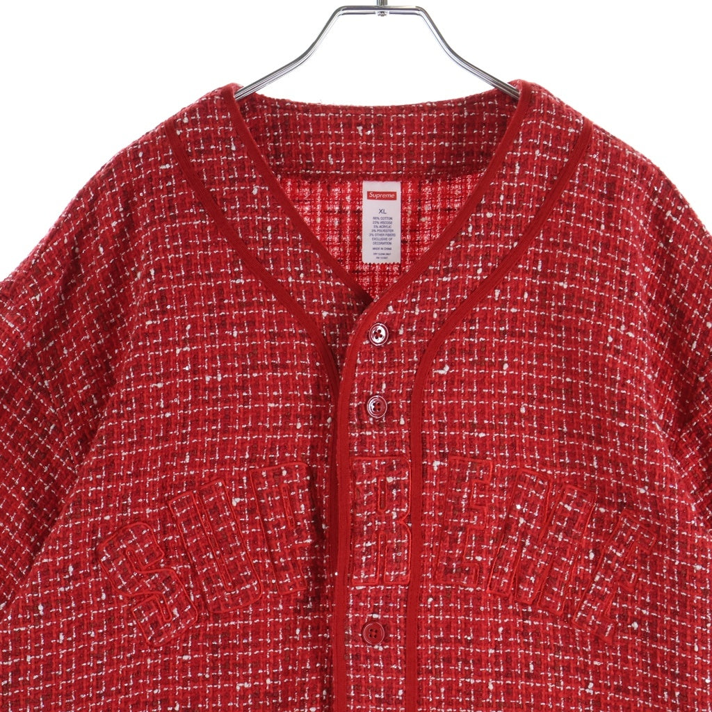 SUPREME(シュプリーム) 25AW Boucle Baseball Jersey ブークレ ベースボール ジャージー 半袖シャツ レッド