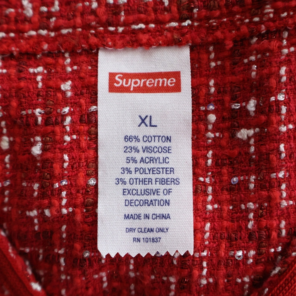 SUPREME(シュプリーム) 25AW Boucle Baseball Jersey ブークレ ベースボール ジャージー 半袖シャツ レッド