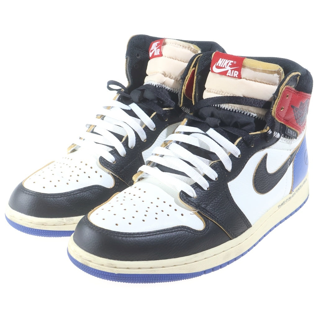 NIKE(ナイキ) ×fragment design ×UNION AIR JORDAN 1 HIGH OG BLACK VARSITY RED IO7847-002 フラグメントデザイン ユニオン エアジョーダン1 ハイカットスニーカー マルチ US11/29cm