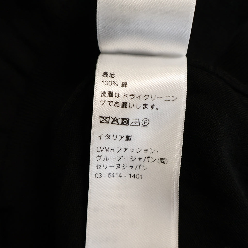 CELINE(セリーヌ) トリオンフロゴ刺繍 長袖 ニットポロシャツ ブラック レディース