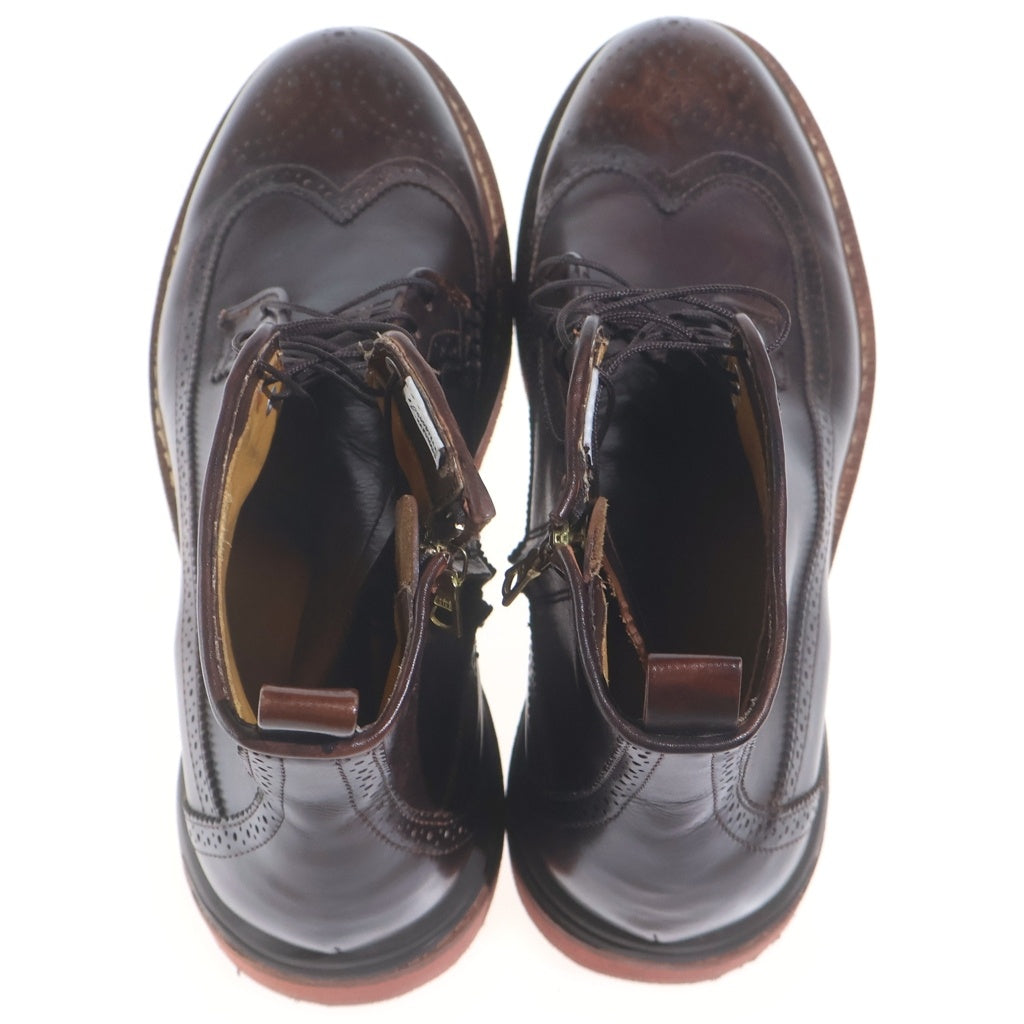 VISVIM(ヴィスヴィム) PATRICIAN MID W.T.-FOLK パトリシアン ミッド ウイングチップ フォルク レースアップ レザーブーツ ブラウン