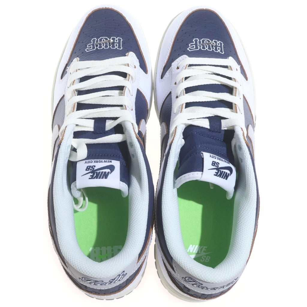 NIKE SB(ナイキエスビー) ×HUF DUNK LOW NEW YORK FD8775-100 ハフ ダンク ニューヨーク ローカットスニーカー ホワイト/ブルー US9.5/27.5cm