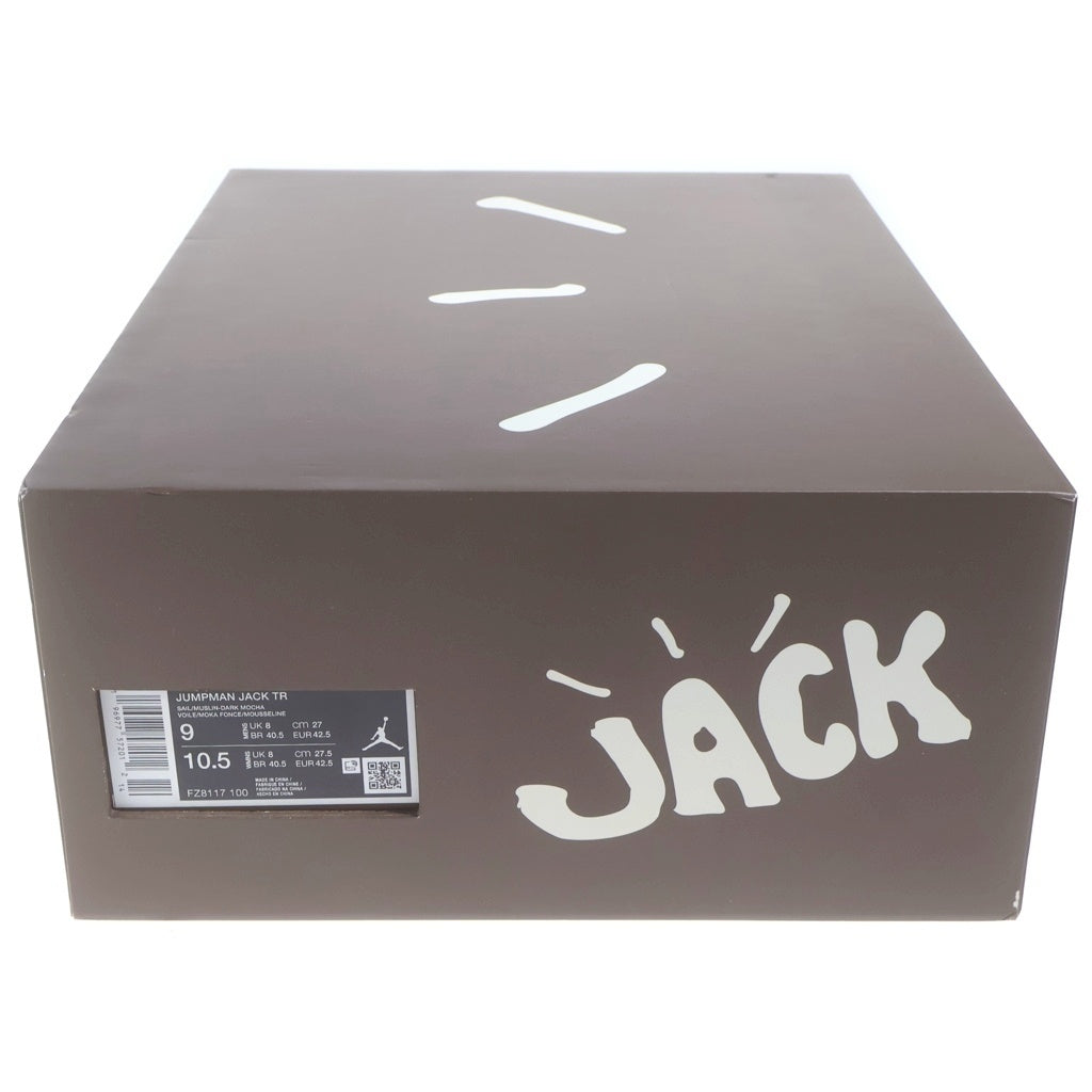 NIKE(ナイキ) ×TRAVIS SCOTT JORDAN JUMPMAN JACK FZ8117‐100 トラヴィススコット ジョーダン ジャンプマン ローカットスニーカー ホワイト/ブラウン US9/27cm