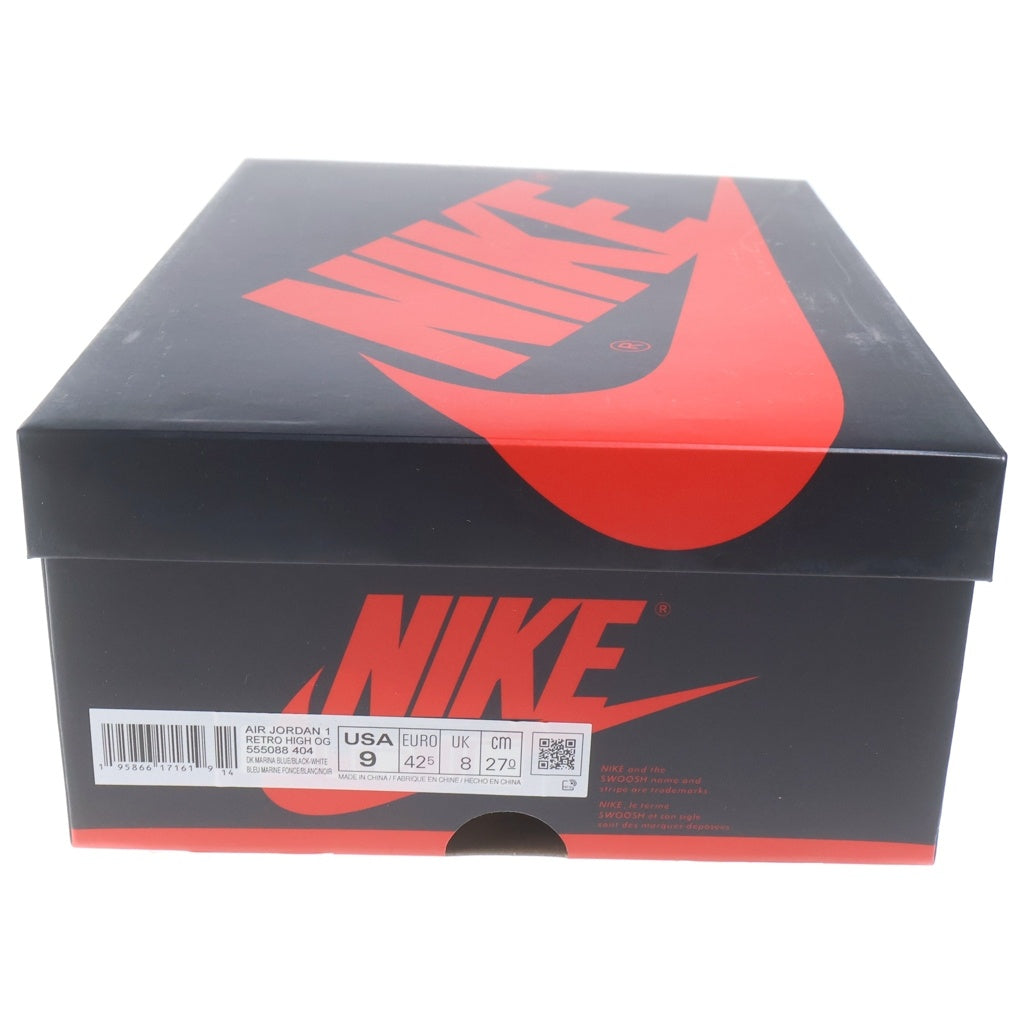 NIKE(ナイキ) AIR JORDAN1 RETRO OG DARK MARINA BLUE 555088-404 エアジョーダン1 レトロ ダークマリーナブルー ハイカットスニーカー ブラック/ブルー US9/27cm