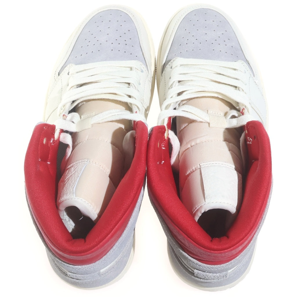 NIKE(ナイキ) ×Sneakersnstuff AIR JORDAN 1 MID PREMIUM CT3443-100 スニーカーズエンスタッフ エアジョーダン1 ミッドカットスニーカー グレー/ホワイト/レッド US8/28cm
