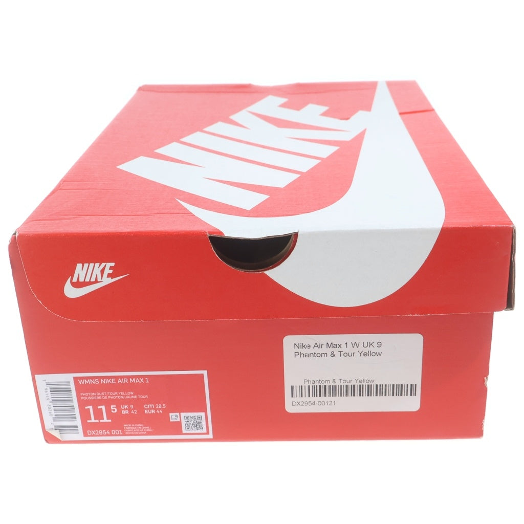 NIKE(ナイキ) WMNS AIR MAX 1 WHITE BRIGHT YELLOW DX2954-001 ウィメンズ エアマックス1 ローカットスニーカー ホワイト/イエロー US11.5/28.5cm
