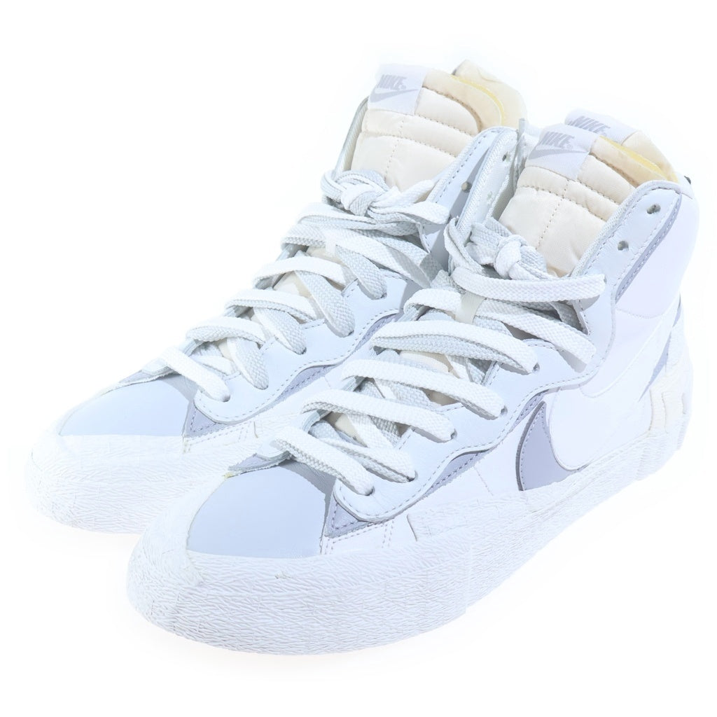 NIKE(ナイキ) ×sacai BLAZER MID WHITE WOLF GREY BV0072-100 サカイ ブレーザーミッド ハイカットスニーカー ホワイト US10/28cm