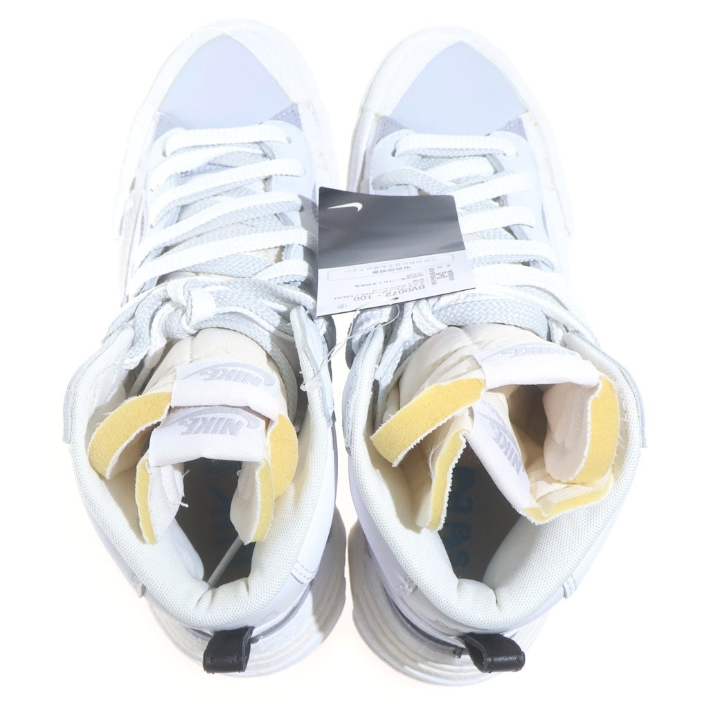NIKE(ナイキ) ×sacai BLAZER MID WHITE WOLF GREY BV0072-100 サカイ ブレーザーミッド ハイカットスニーカー ホワイト US10/28cm