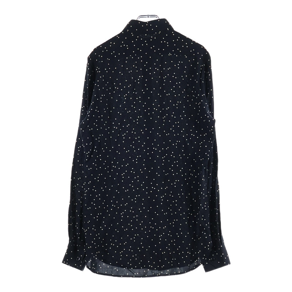 SAINT LAURENT PARIS(サンローランパリ) 15SS ポルカドット 総柄 レーヨン 長袖シャツ ブラック 376954 Y935L