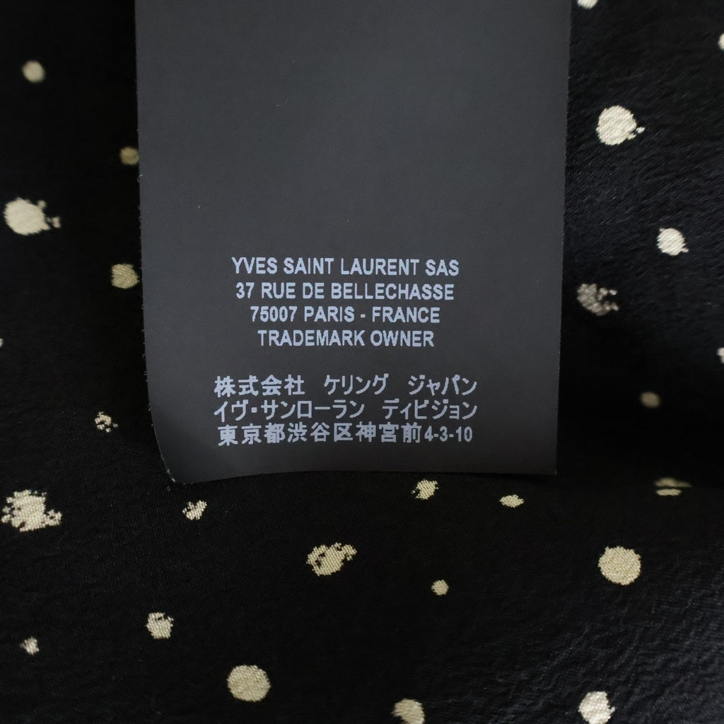 SAINT LAURENT PARIS(サンローランパリ) 19SS ドット 総柄 シルク オープンカラー 半袖シャツ ブラック 531956 Y104V