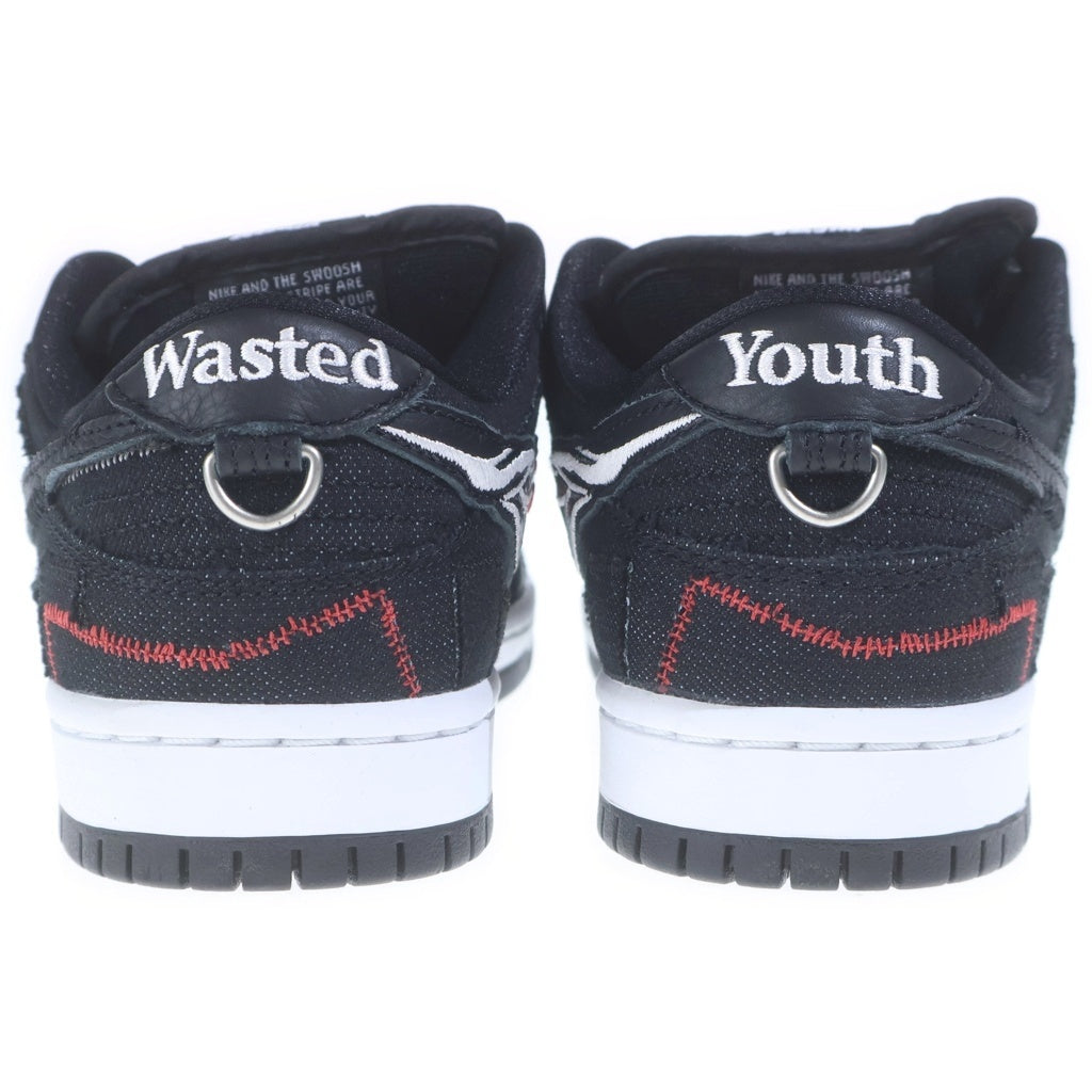 NIKE SB(ナイキエスビー) ×WASTED YOUTH DUNK LOW BLACK DENIM/VERDY DD8386-001 ウェイステッドユース ダンク ローカットスニーカー ブラック US5/23.5cm レディース