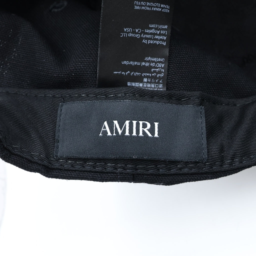 AMIRI(アミリ) MA ロゴ刺繍 キャンバス ベースボールキャップ 帽子 ブラック