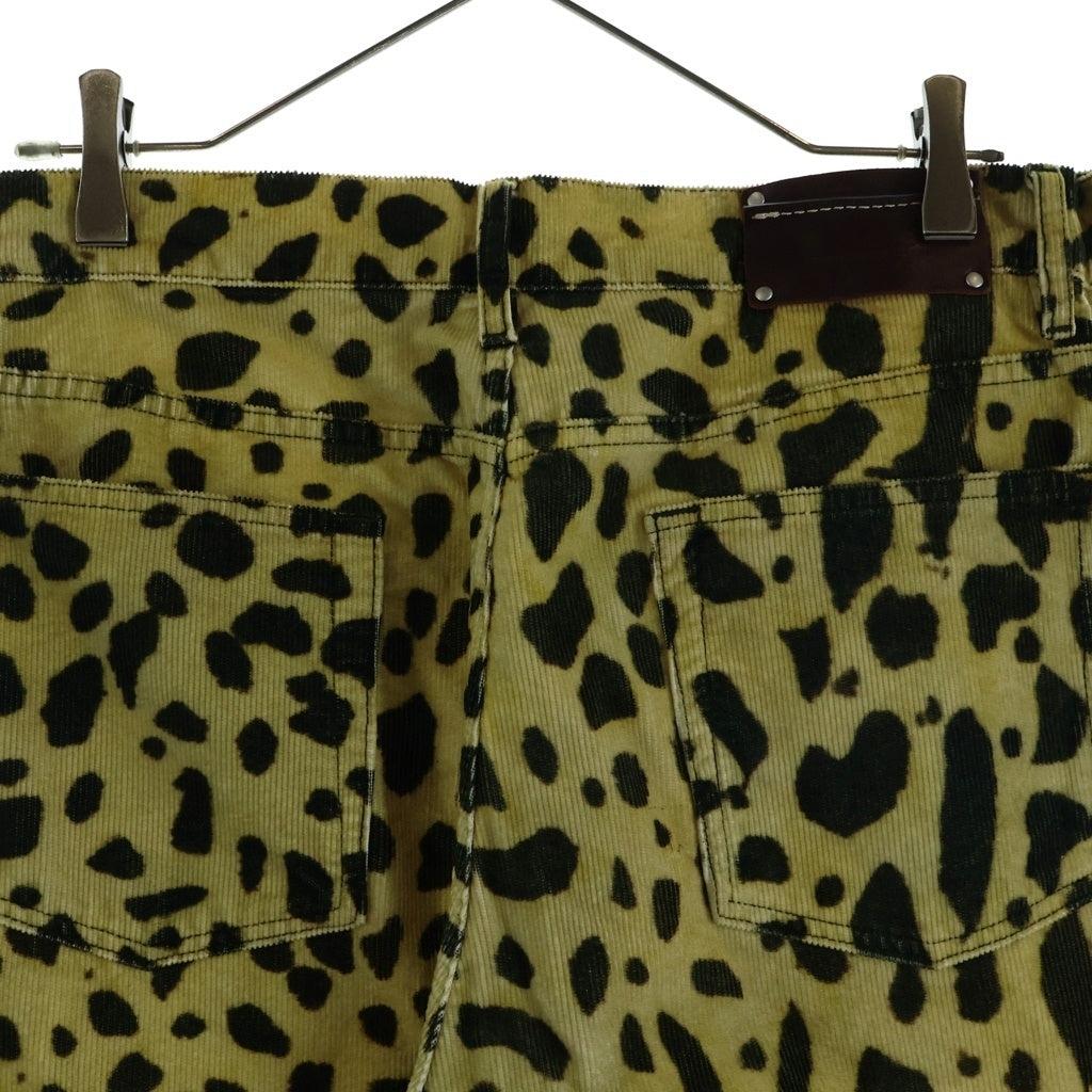DRIES VAN NOTEN(ドリスヴァンノッテン) Leopard Corduroy Pants レオパード コーデュロイストレートパンツ イエロー