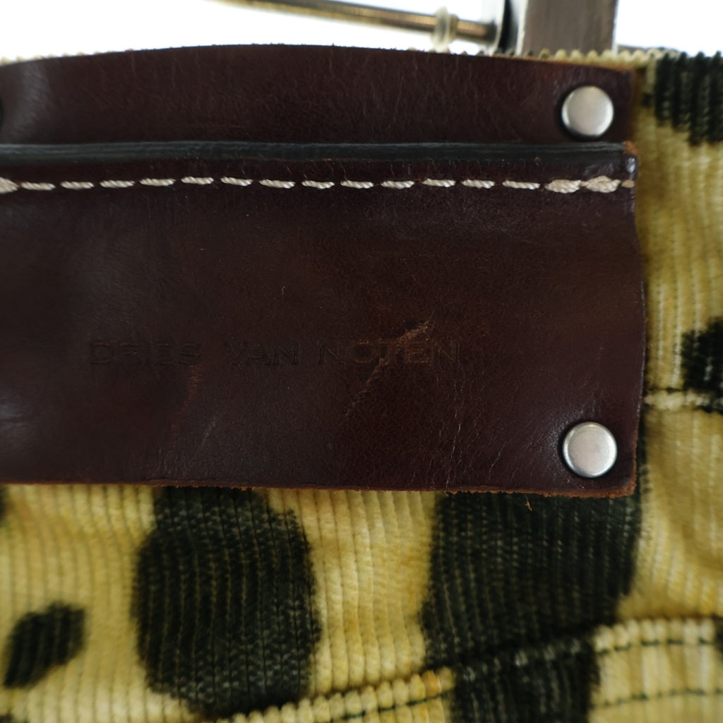 DRIES VAN NOTEN(ドリスヴァンノッテン) Leopard Corduroy Pants レオパード コーデュロイストレートパンツ イエロー