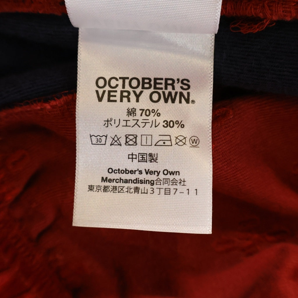 October's Very Own(オクトーバーズベリーオウン) ロゴ総柄 ベロア トラックパンツ レッド