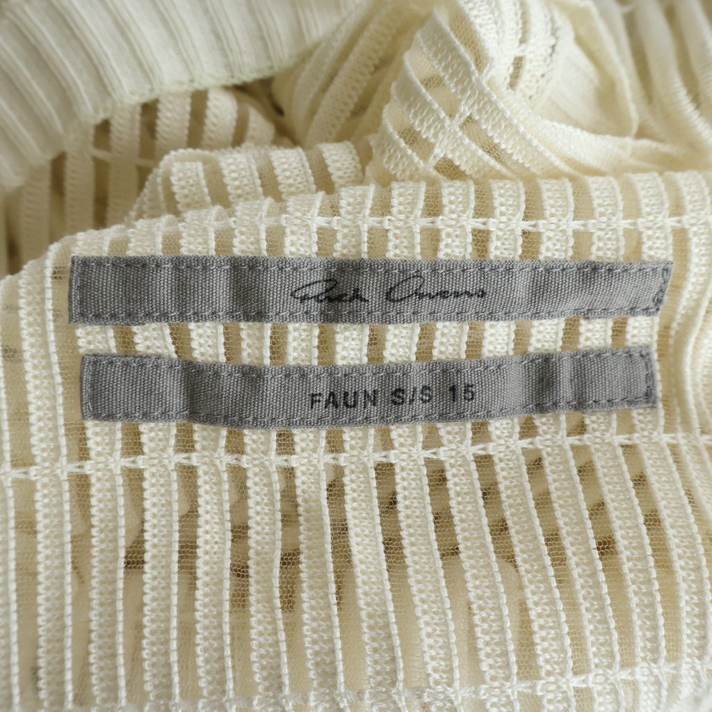 Rick Owens(リックオウエンス) 15SS Border Mesh Knit Vest ボーダー メッシュニットベスト ホワイト RU15S4670-BM