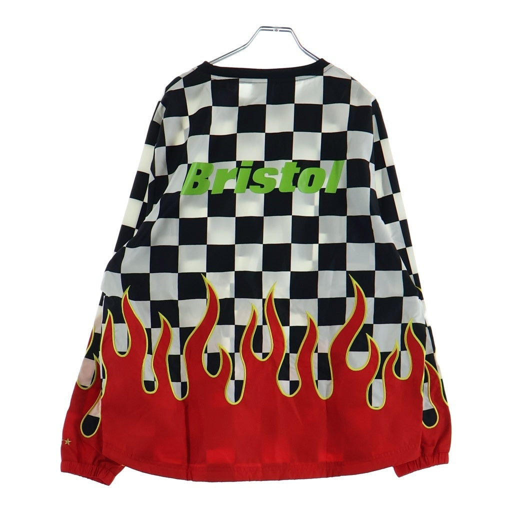 F.C.R.B./F.C.Real Bristol/FCRB(エフシーアールビー/エフシーレアルブリストル) 19SS フレイム チェッカー総柄 ナイロンプルオーバー ブラック/ホワイト/レッド FCRB-190002
