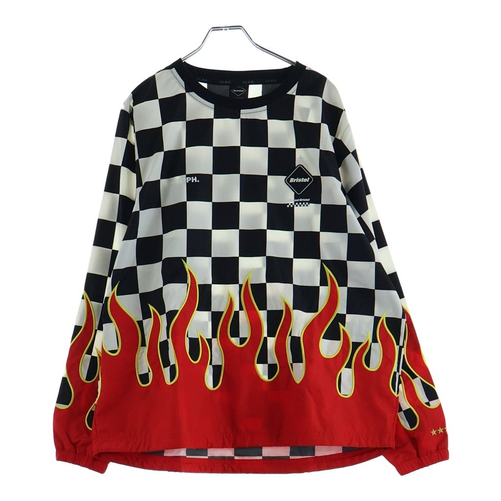 F.C.R.B./F.C.Real Bristol/FCRB(エフシーアールビー/エフシーレアルブリストル) 19SS フレイム チェッカー総柄 ナイロンプルオーバー ブラック/ホワイト/レッド FCRB-190002