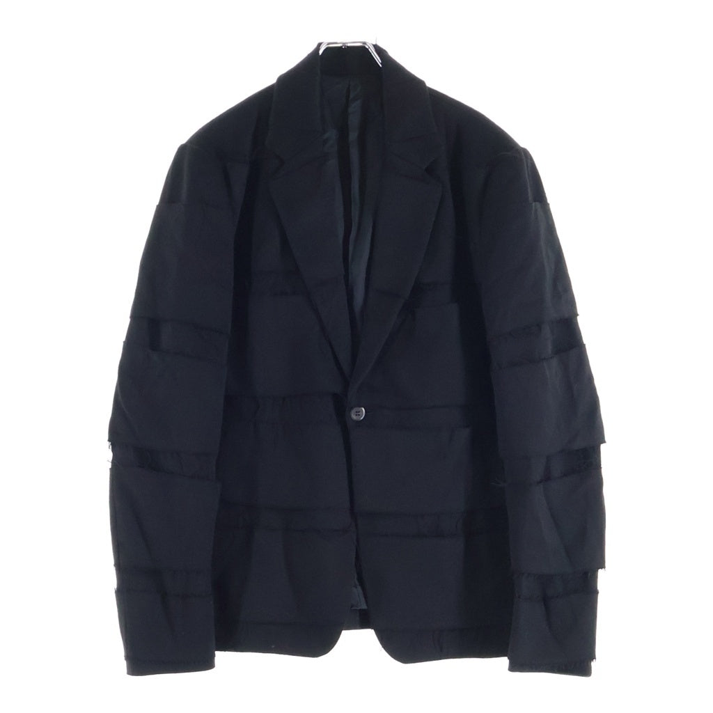 ALMOSTBLACK(オールモストブラック) 20AW カットオフ 再構築 ノッチドラペル テーラードジャケット ブラック 20AW-JK01
