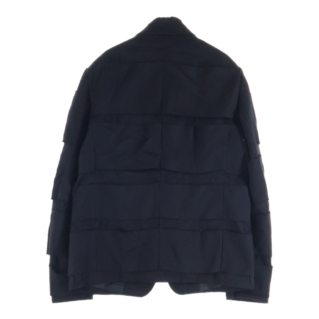 ALMOSTBLACK(オールモストブラック) 20AW カットオフ 再構築 ノッチドラペル テーラードジャケット ブラック 20AW-JK01