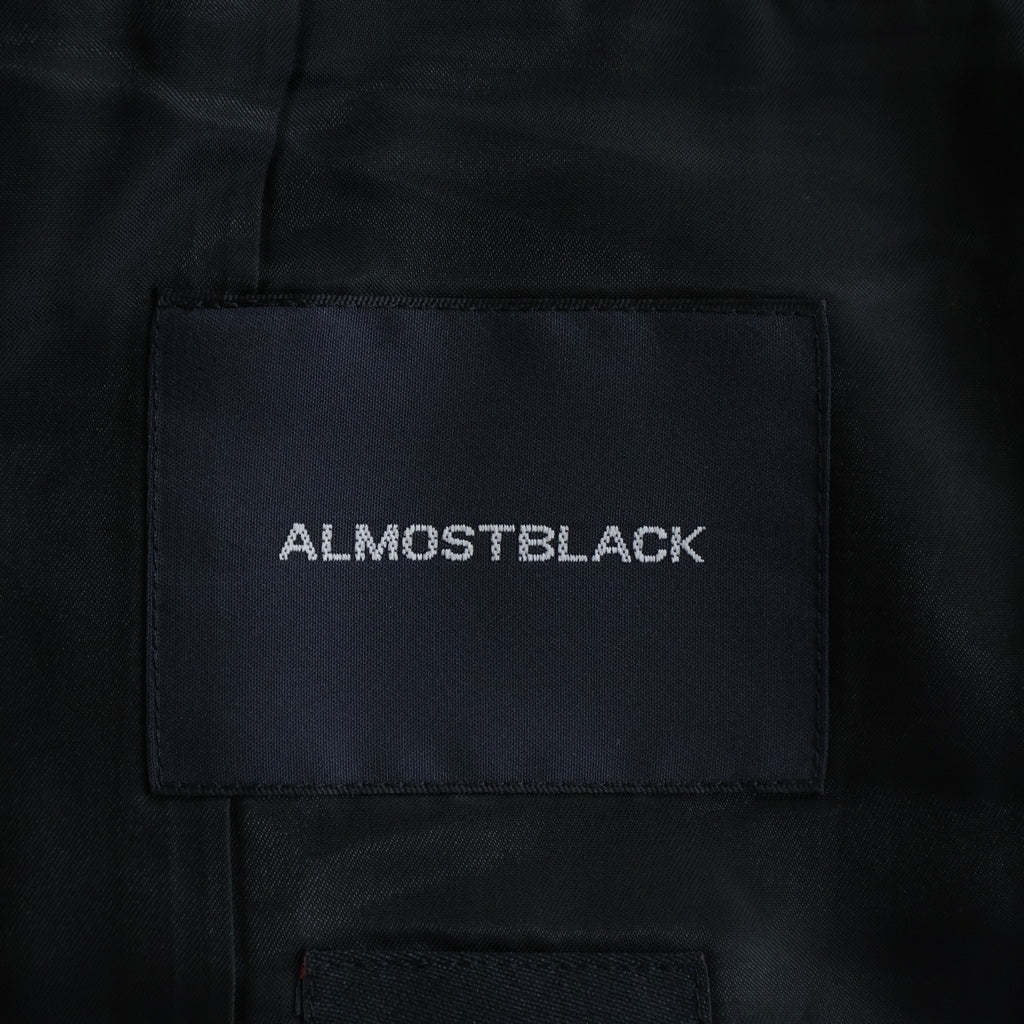 ALMOSTBLACK(オールモストブラック) 20AW カットオフ 再構築 ノッチドラペル テーラードジャケット ブラック 20AW-JK01