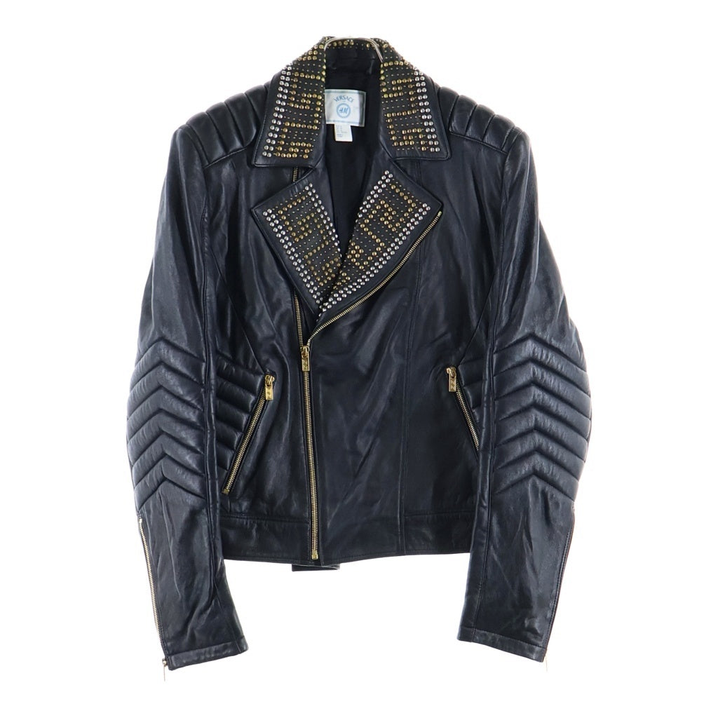 VERSACE(ヴェルサーチ) H&M別注 スタッズ ライダースジャケット ブラック