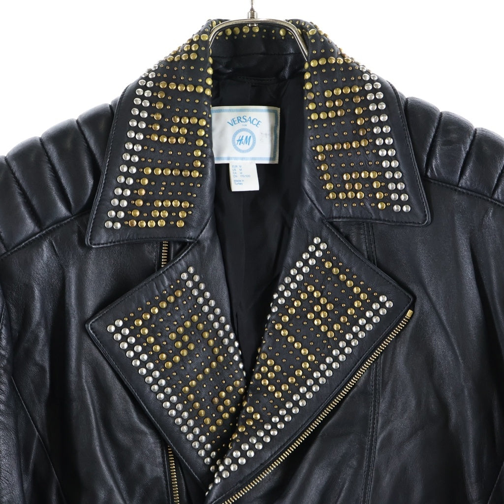 VERSACE(ヴェルサーチ) H&M別注 スタッズ ライダースジャケット ブラック