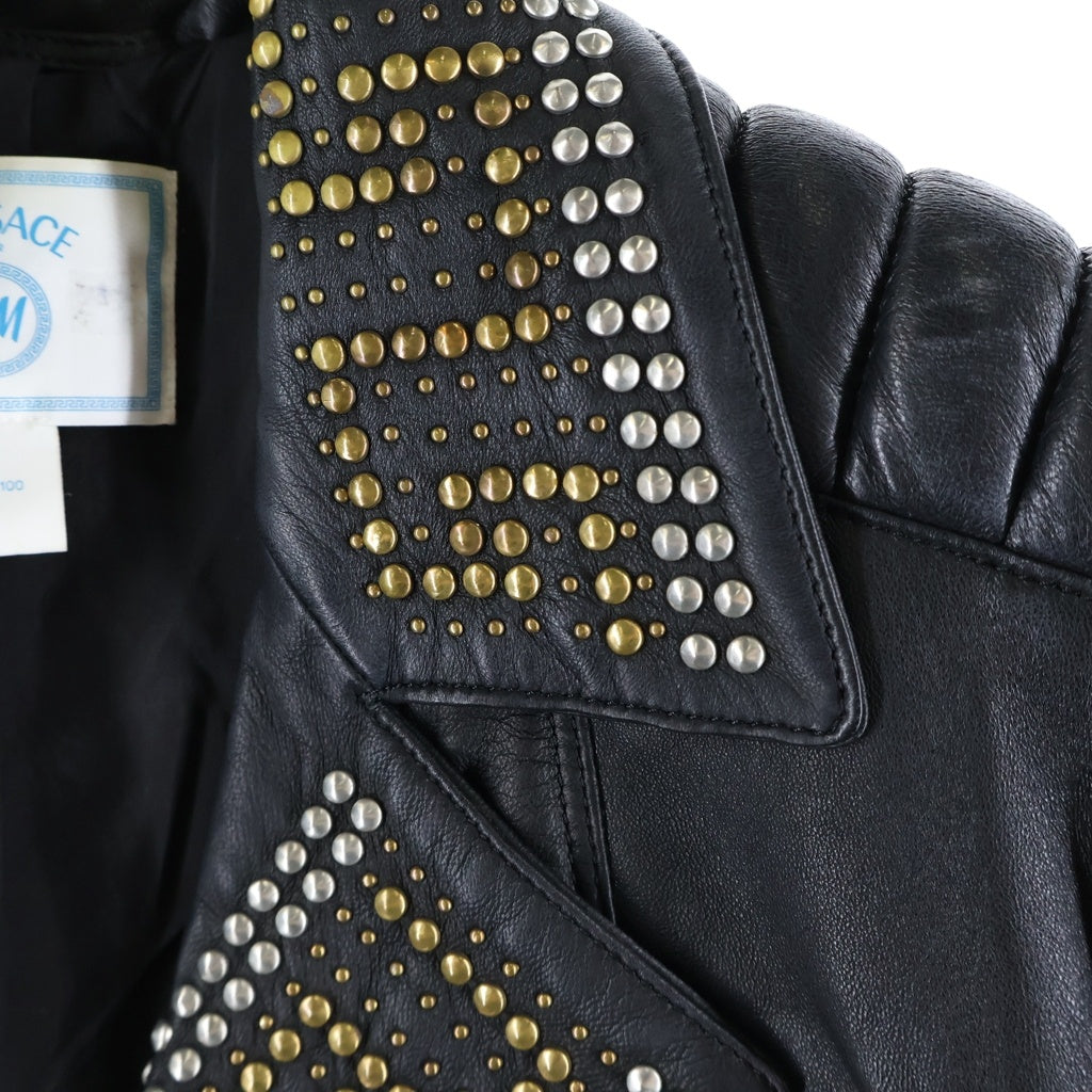 VERSACE(ヴェルサーチ) H&M別注 スタッズ ライダースジャケット ブラック