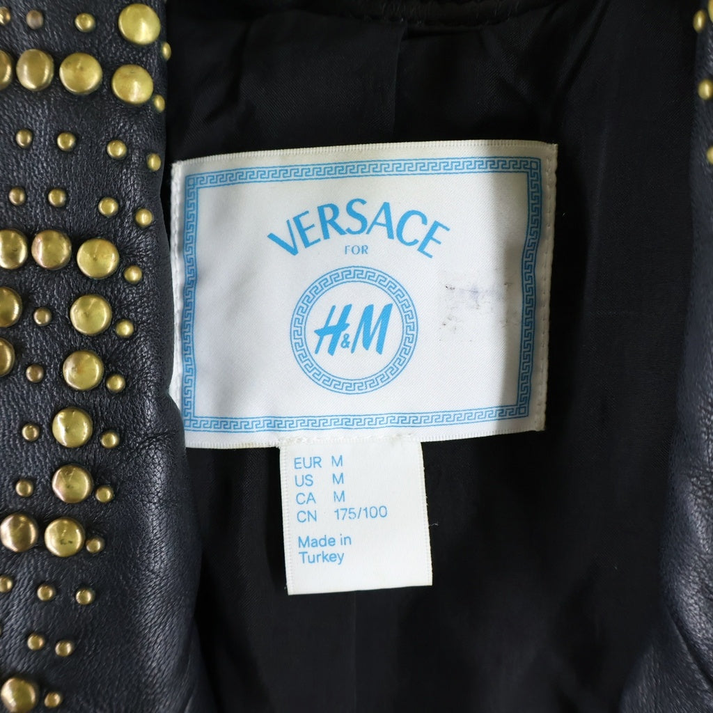 VERSACE(ヴェルサーチ) H&M別注 スタッズ ライダースジャケット ブラック