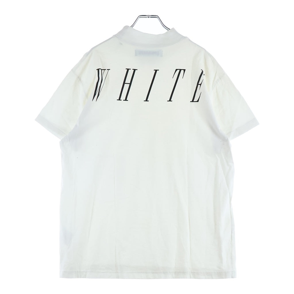 OFF-WHITE(オフホワイト) ロゴプリント モックネック 半袖Tシャツ カットソー ホワイト