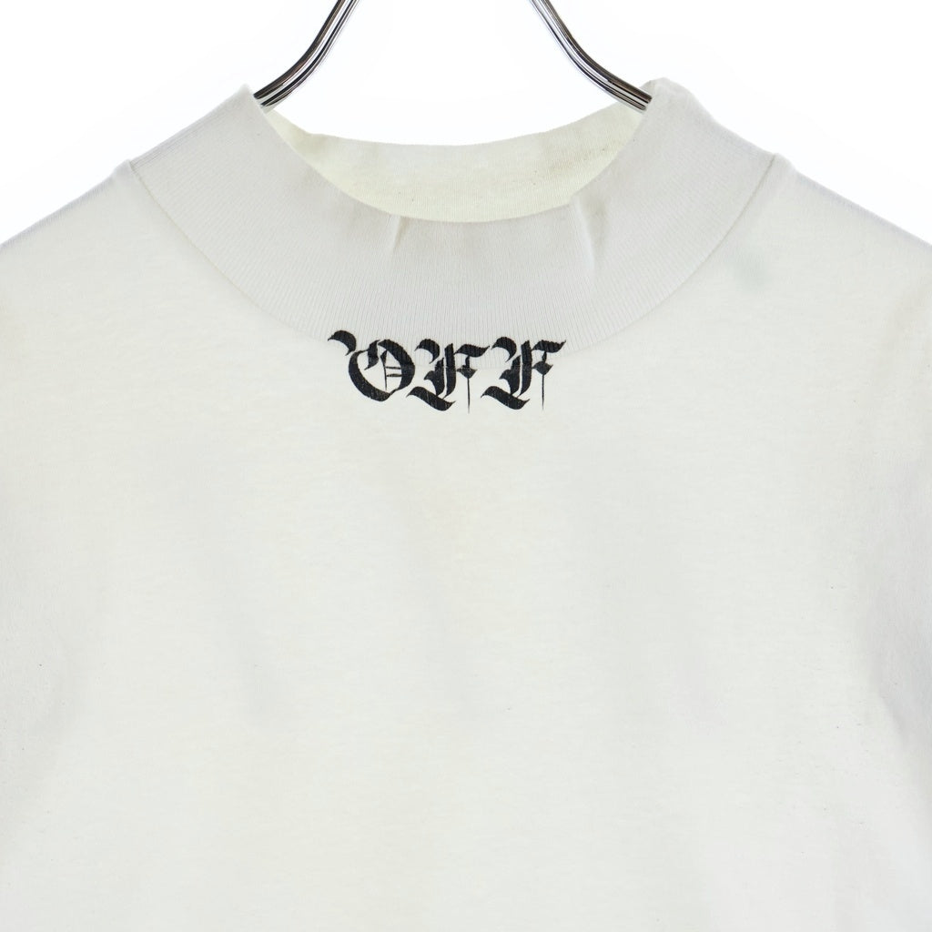 OFF-WHITE(オフホワイト) ロゴプリント モックネック 半袖Tシャツ カットソー ホワイト
