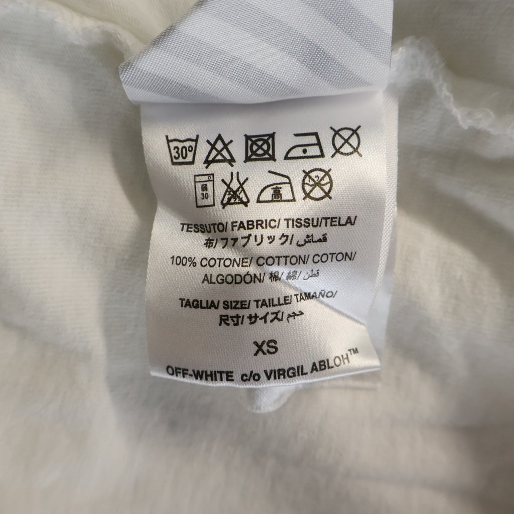 OFF-WHITE(オフホワイト) ロゴプリント モックネック 半袖Tシャツ カットソー ホワイト